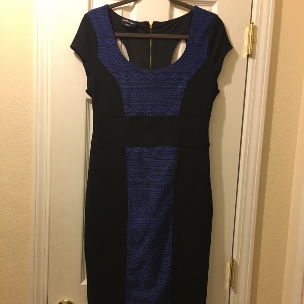 Bebe Black N Blue Dress size Medium (A2)